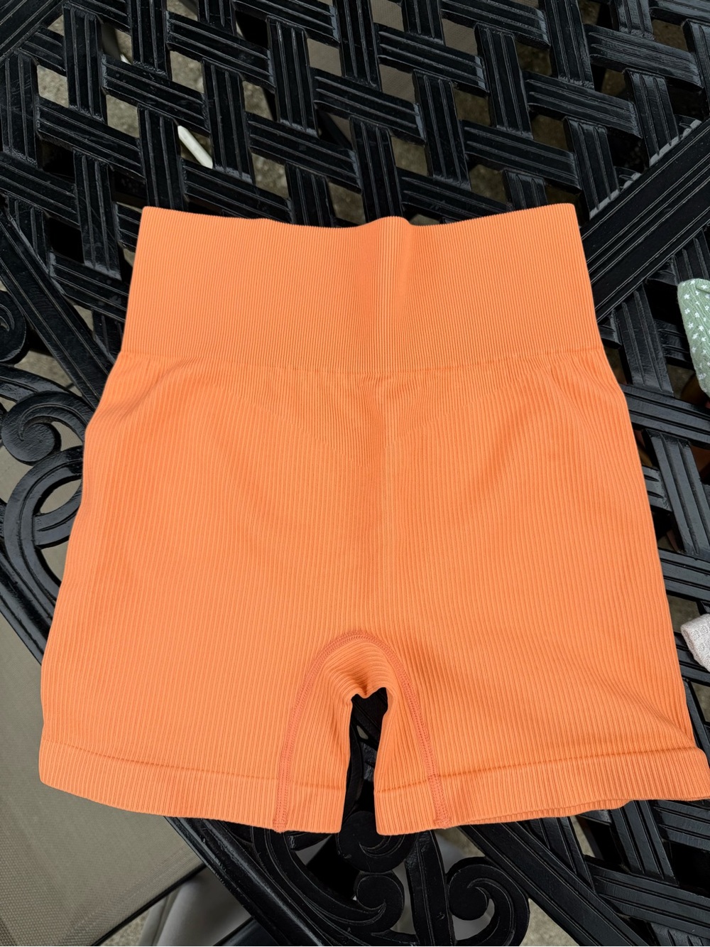 High-Waist Ribbed Biker Shorts